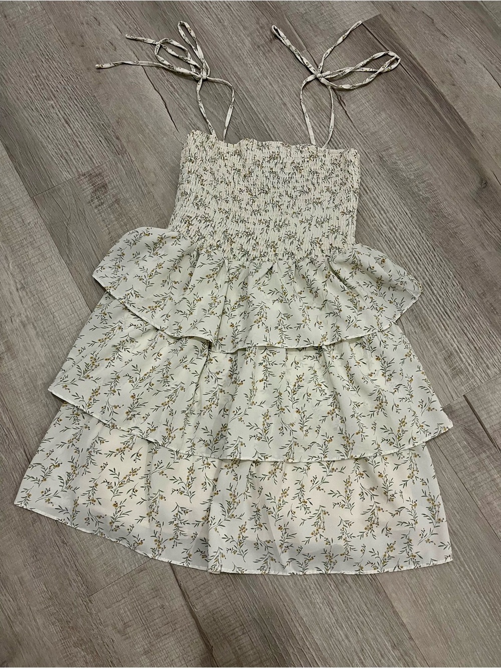 Windsor Cream Floral Tiered Mini Dress